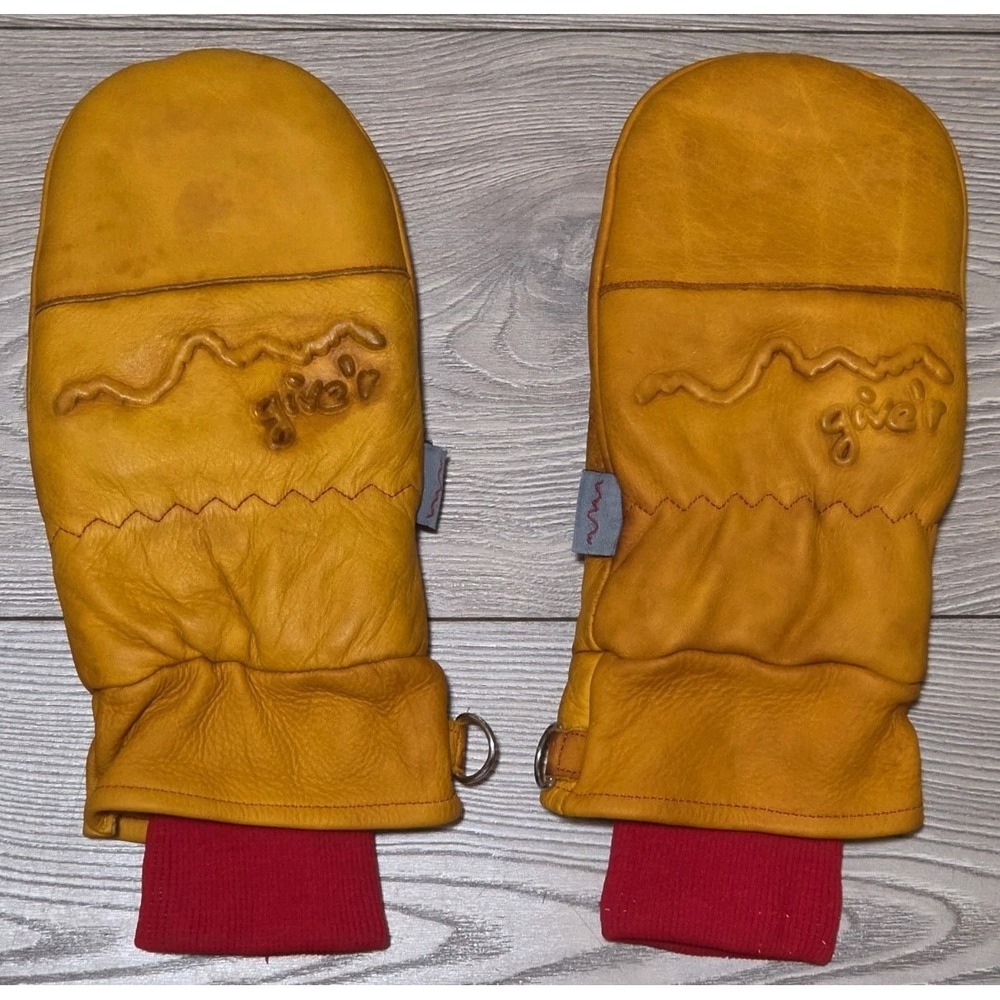Give'r Frontier Mittens Men's Large Leather Lined Winter Ski Snow Outdoor Cold